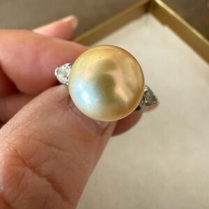 Golden pearl ring 13mm
